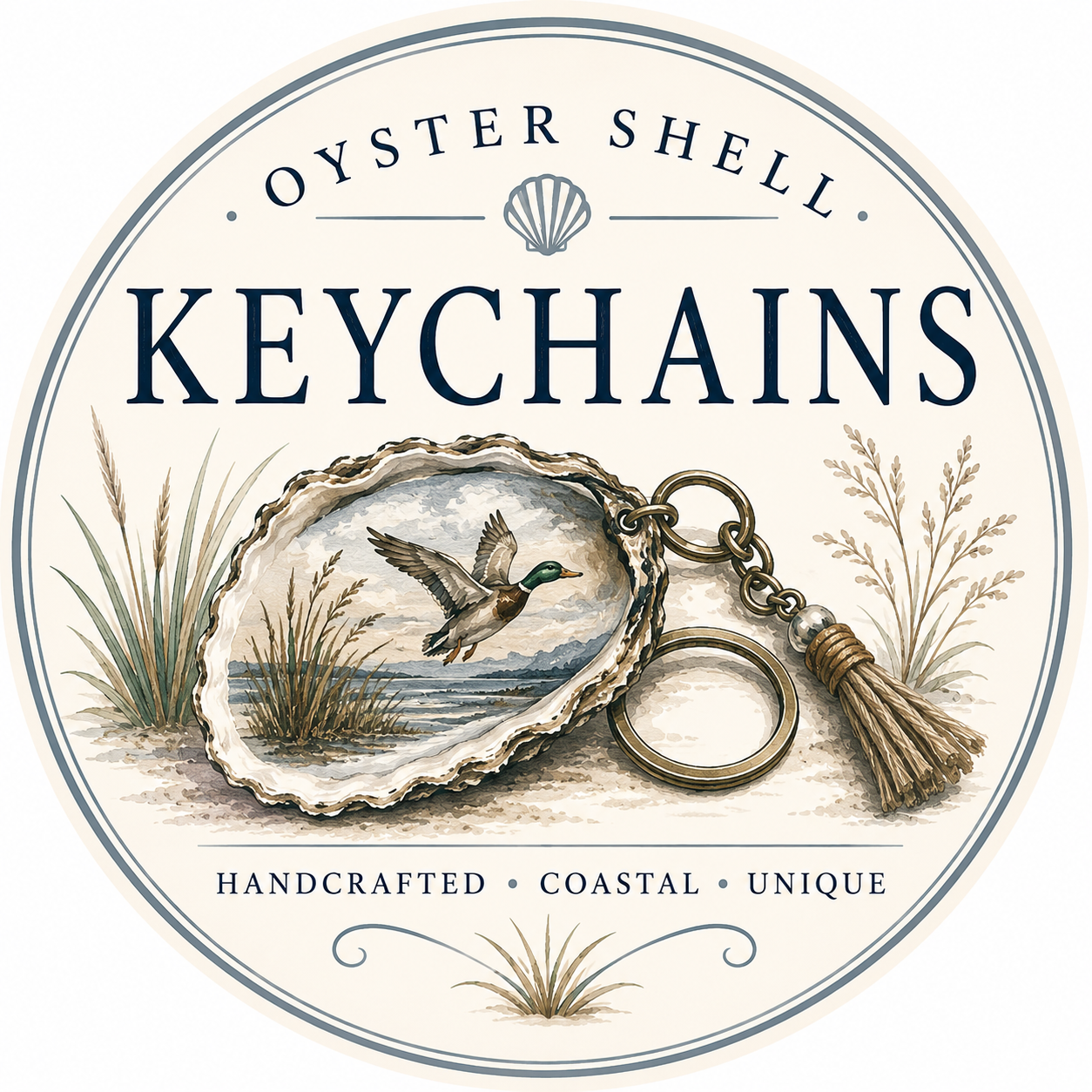 Oyster Shell Keychains