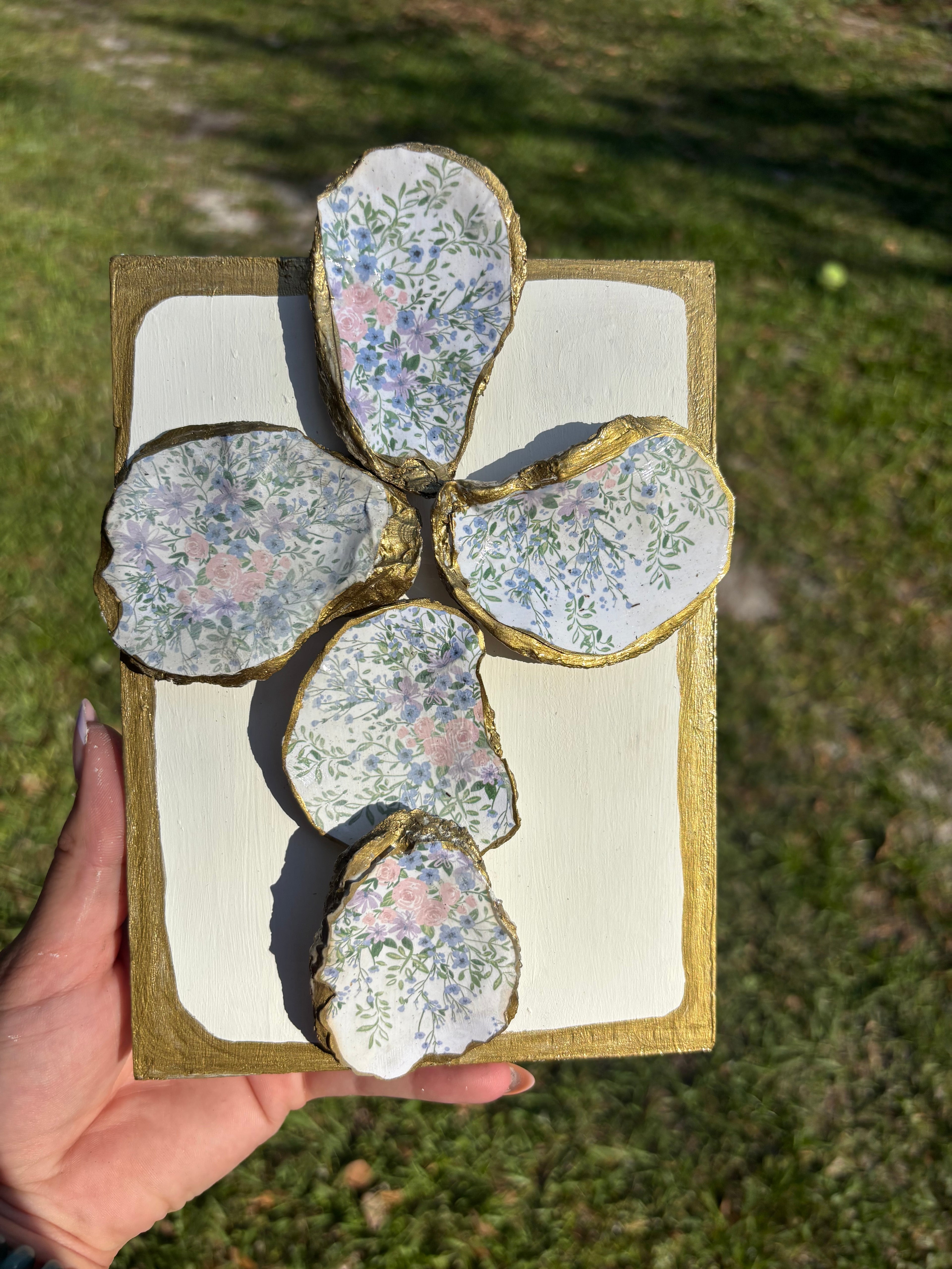 Flower/gold cross