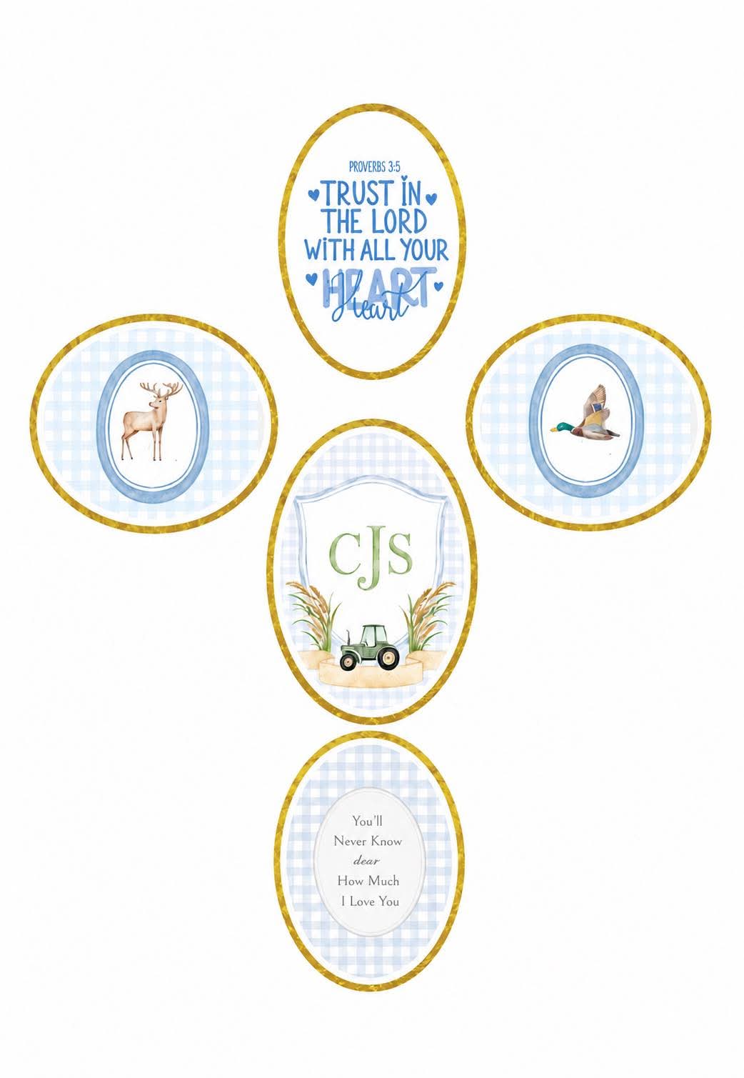 Custom Handmade Nursery Oyster Shell Cross