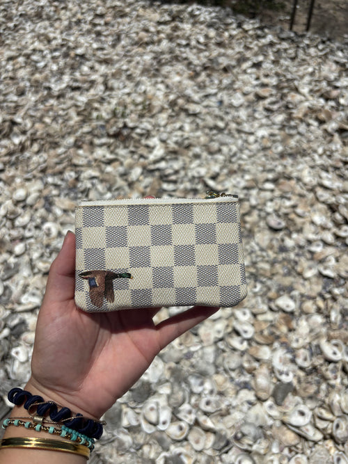 Checkered print mallard wallet