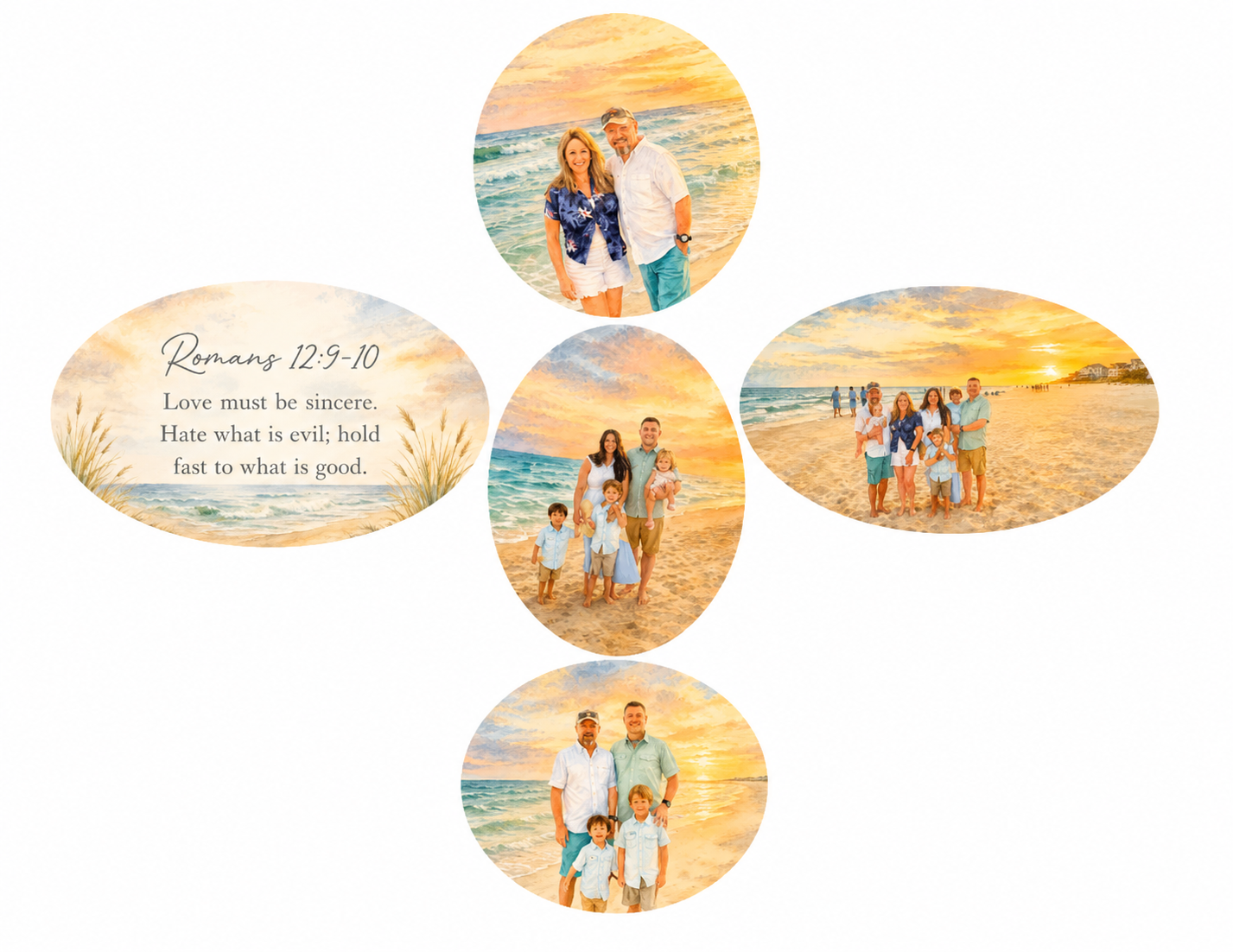 Custom Handmade Beach Family Cross – Personalized Coastal Keepsake
